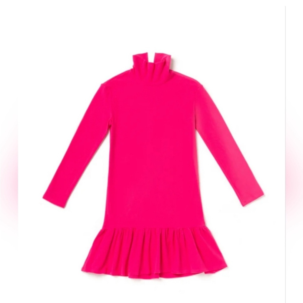 Buru RED Side-zip Turtleneck dress